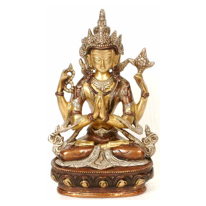 Divinité bouddhiste tibétaine Chenrezig - Avalokiteshvara à quatre bras