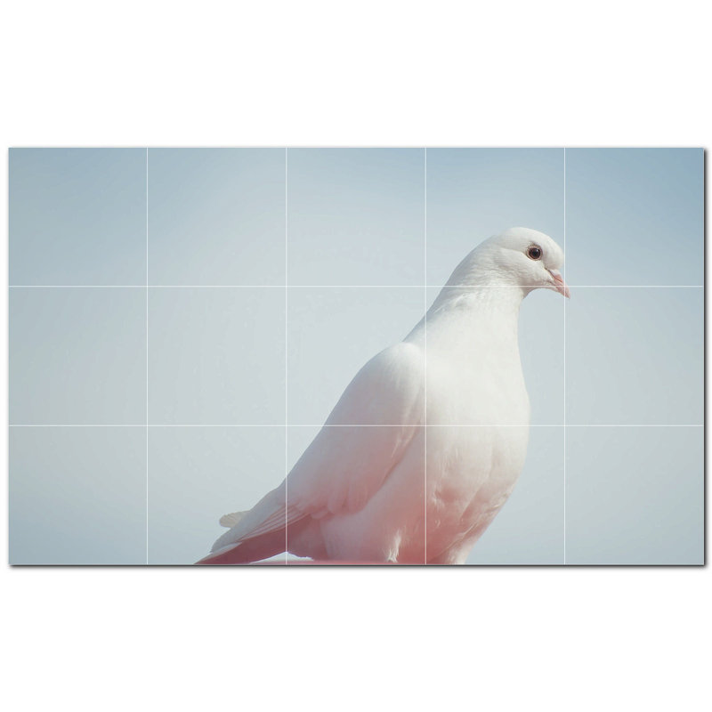 Panneau décoratif en céramique satinée Bird Photo 12 po x 12 po