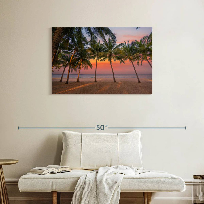 Gillard Caribbean Palm Tree Sunset, 24" H x 36" W