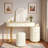 Luxury Makeup Vanity Desk With 3-color Led Mirror, Adjustable Length, 6 Drawers And Stool
