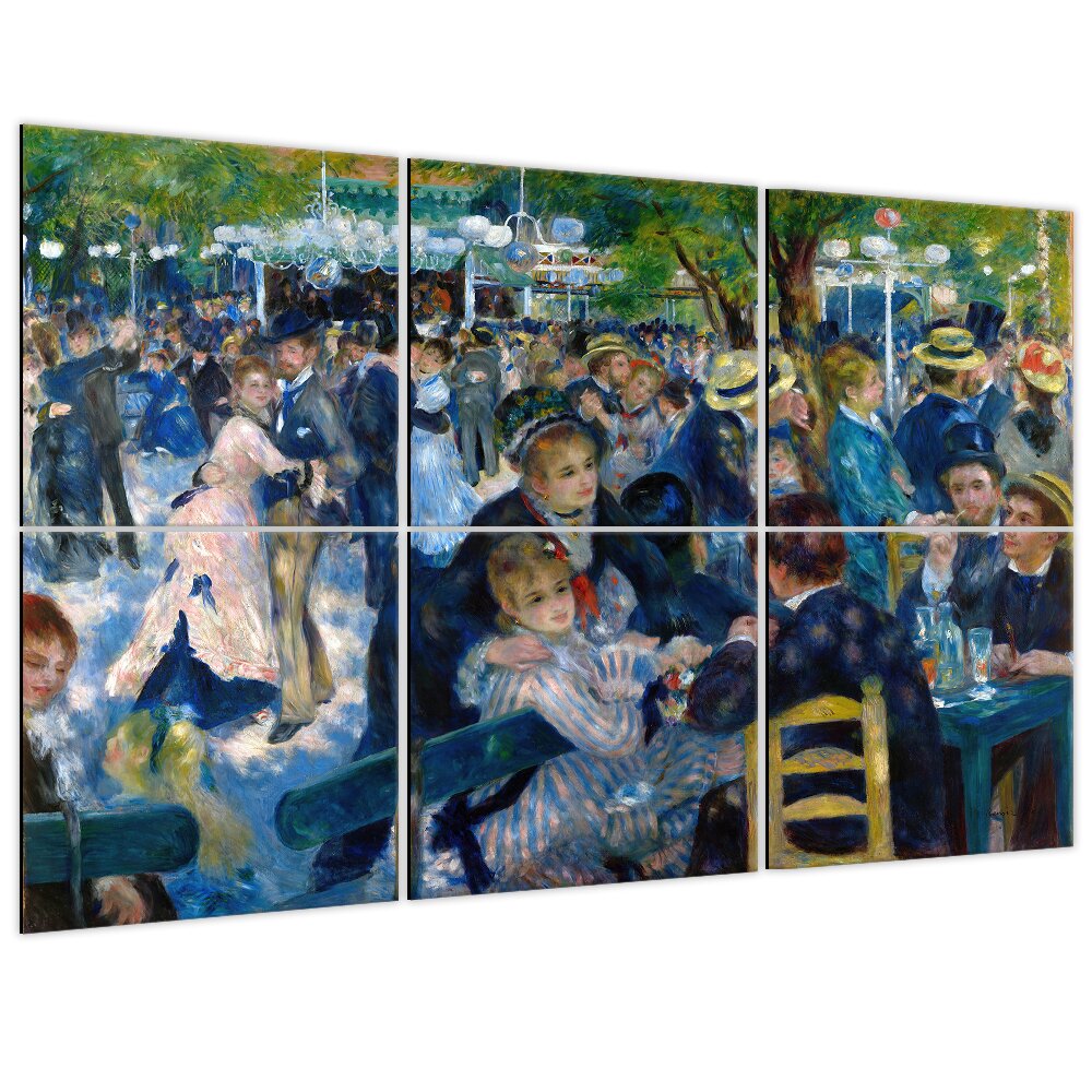 6-tlg. Wandbilder-Set Dance at Le Moulin De La Galette von Pierre-Auguste Renoir