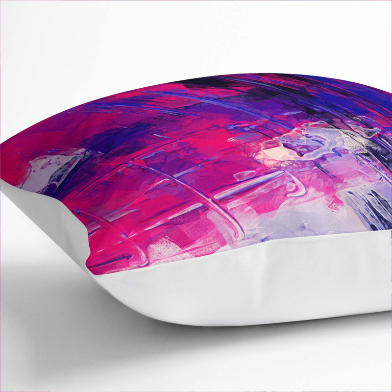 Abstract Square Cushion, White, 40cm H x 40cm W x 15cm D