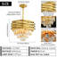15.7" Modern Gold Crystal Chandelier, E14 Base (Bulb Not Included)