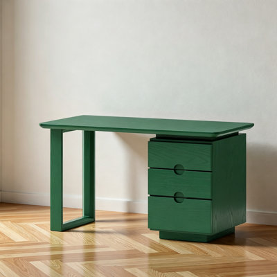 Simple Green Rubberwood 3-drawer Writing Desk