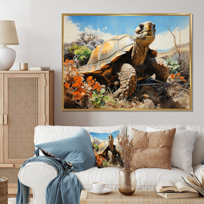Turtle on Land II - Animals Canvas Print
