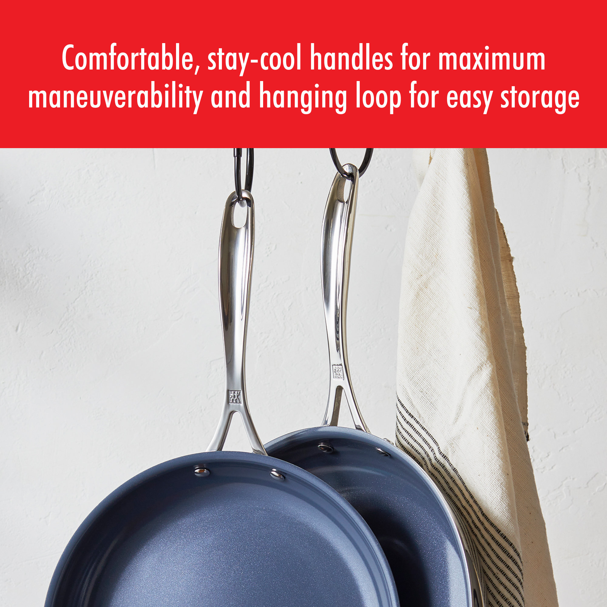 ZWILLING Clad CFX Stainless Steel Ceramic Nonstick Fry Pan, 12"