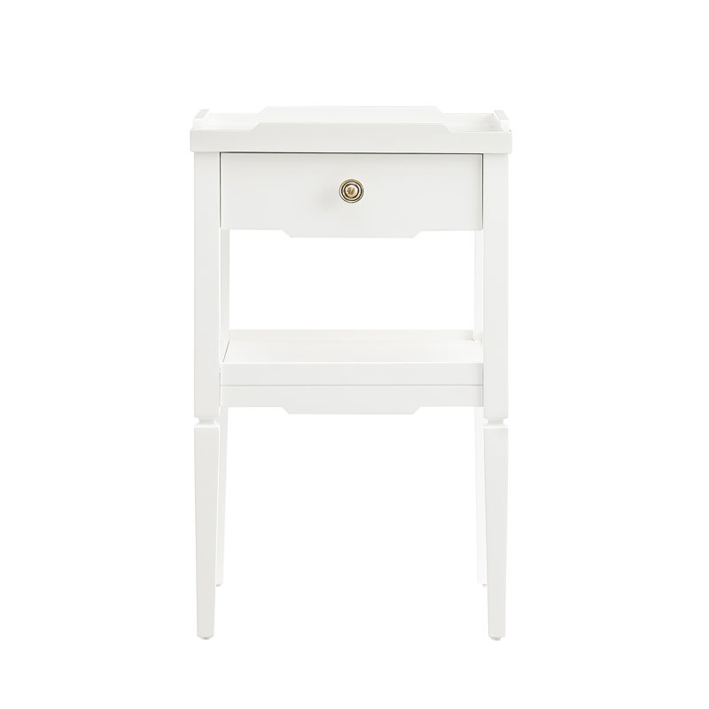 Foley White 1-Drawer Nightstand, White