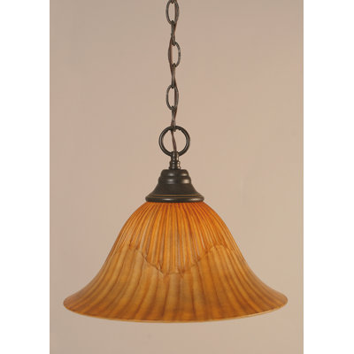 Chain Hung Pendant With 14" Tiger Glass