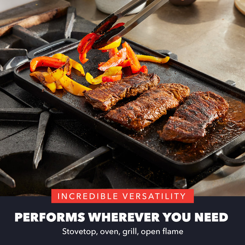 Bobby Flay by GreenPan 11” x 16.5” Reversible Cast Iron Grill Griddle