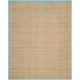 Auckland Bamboo Slat/Seagrass Natural/Teal Area Rug