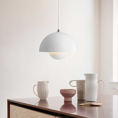 Luminaire suspendu simple gris clair Shamavi 1
