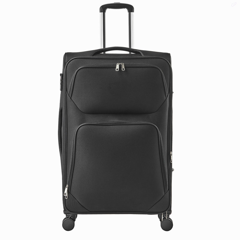Valise à carreaux extensible 28 pouces avec roulettes à roulettes Softside - noir