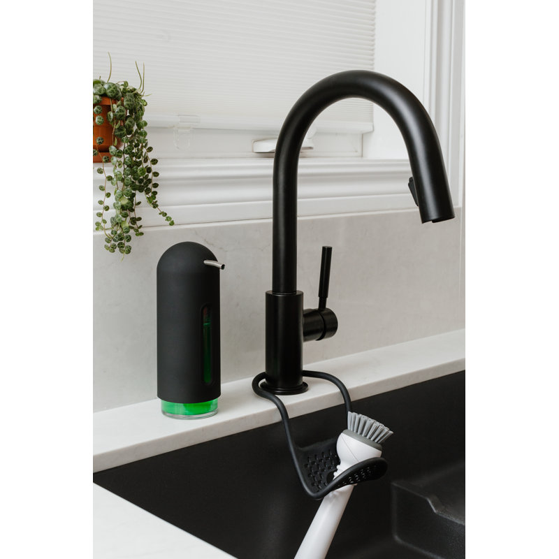 Black Soft-Touch Penguin Soap Dispenser with Window
