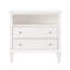 Table d'appoint blanche avec fonction de charge: 2 tiroirs, espace ouvert, pieds en bois massif, conception cannelée, tiroirs de la commode de la chambre à coucher-937533906