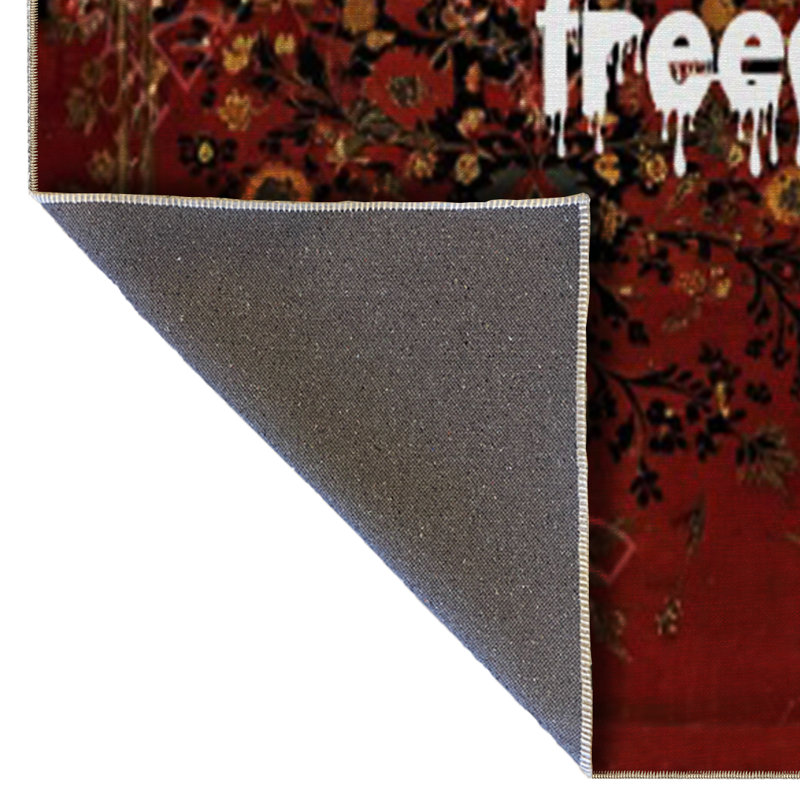 Tapis décoratif texturé à motif texturé «You Have Freedom» de Bourgogne, Tapis de couloir 3 pi 9,81 po x 9 pi 10,11 po
