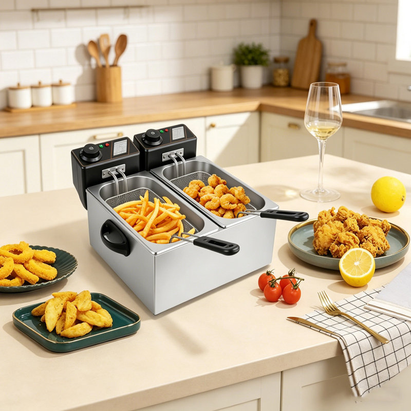 Friteuse électrique en acier inoxydable