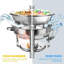 Mantraraj Stainless Steel Chafing Dish With Tempered Glass Lid 4.5L Round Food Warmer Buffet Server Serving Dishes Pack 2