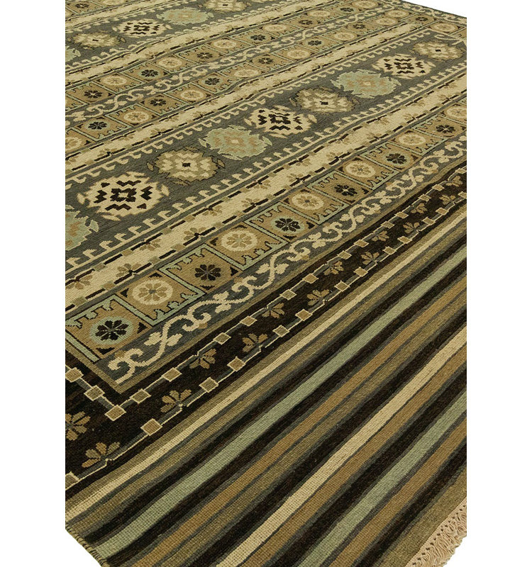 Joe Wool Southwestern Area Rug in Olive, Rectangle 10' x 14'