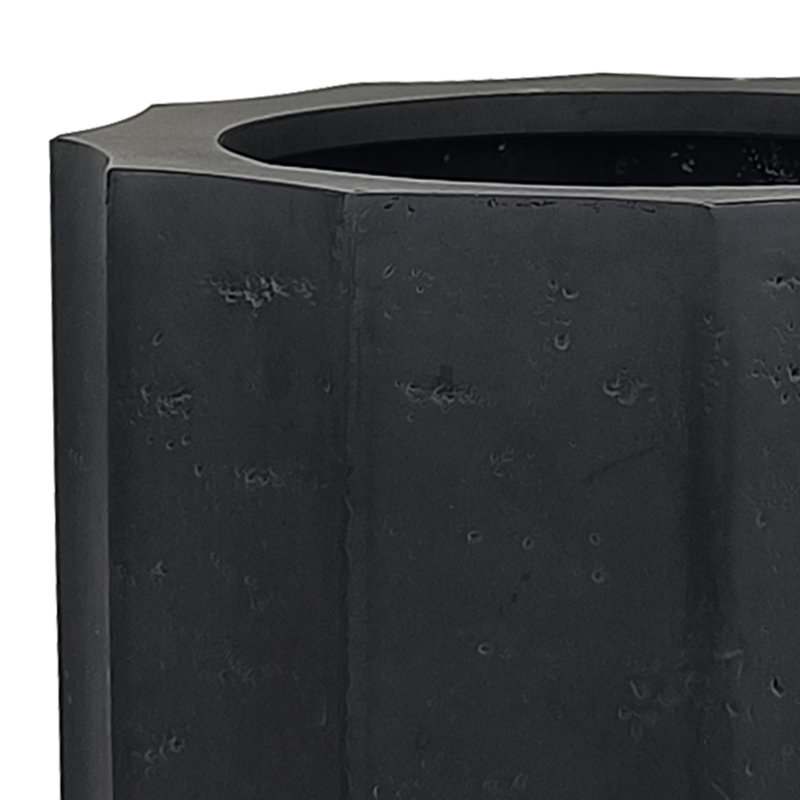 Manhattan Indoor/Outdoor Modern Rustic Fluted Planter - Grand Entry, 37.4" H x 17.3" W x 17.3" D