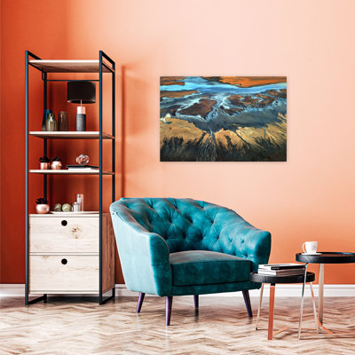 «Abstract River Delta Abstract Vibrant Contemporary Landscape Nature», reproduction d'art murale