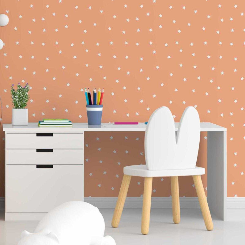 Rouleau de papier peint adhésif Martelle, L 10,5 po x l 24 po, Orange