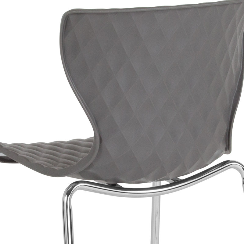 Lowell Contemporary Design Plastic Stack Chair, Gray