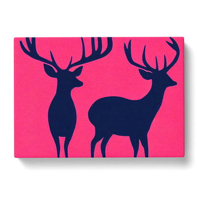 Striking Stags Abstract - Wrapped Canvas