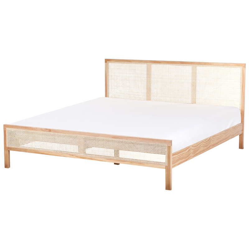 Bed Pine Wood SALERNAS, Light Brown, European Super King (180 x 200 cm)