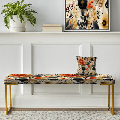 Upholstered Gold Bench