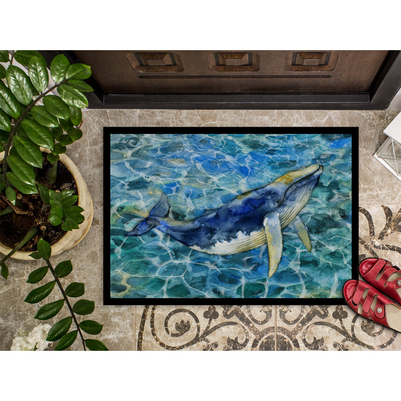 Tapis de porte d’extérieur anti-dérapant baleine baleine, L 27 po x L 18 po 