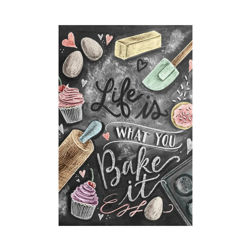 Life Is What You Bake It by Lily & Val - Print on Canvas, 30.48 cm H x 45.72 cm W, Wrapped Canvas