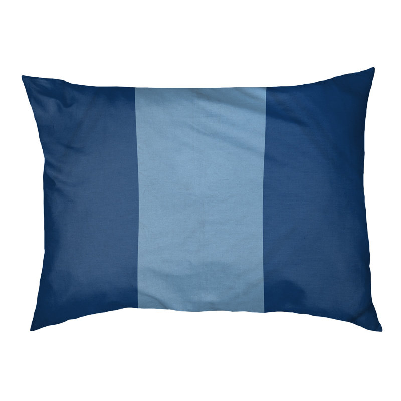 Coussin rectangulaire designer Kansas City, Bleu royal / bleu poudre / bleu royal, Petit (L 18 po x l 28 po)
