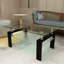 Table basse rectangulaire en verre, table basse transparente, tables d'appoint modernes pour le salon, meubles de salon