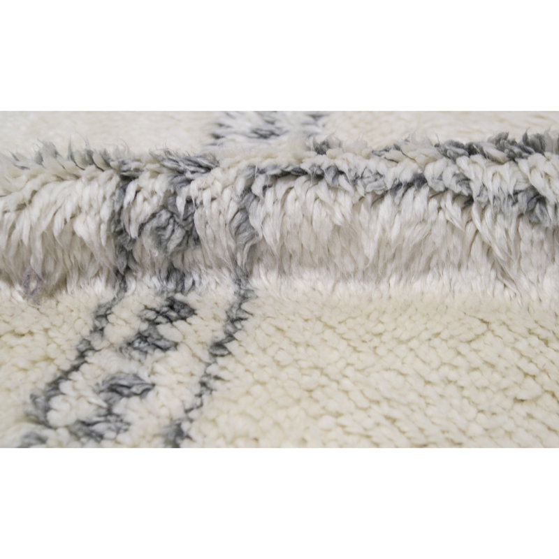 Moroccan Wool Geometric Area Rug, Rectangle 8' x 10'