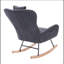 Chaise berçante rembourrée pour chambre à coucher Teddy