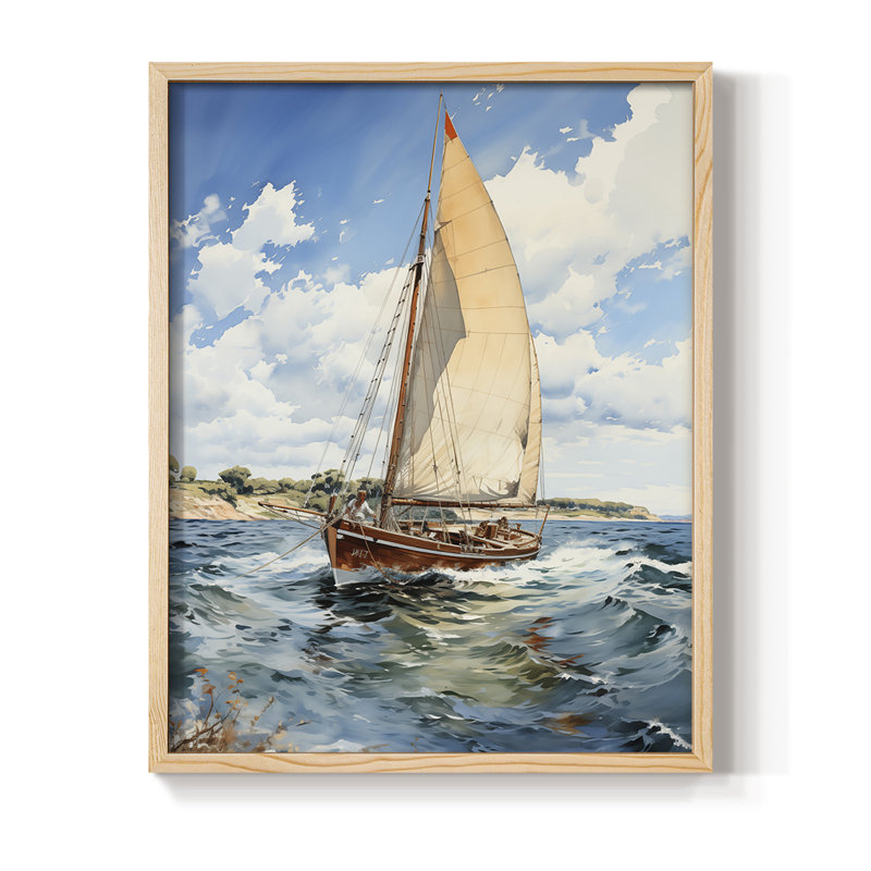 NAUTICAL Series CECXL III, reproduction d'art encadrée - bois massif, 30" H x 24" W