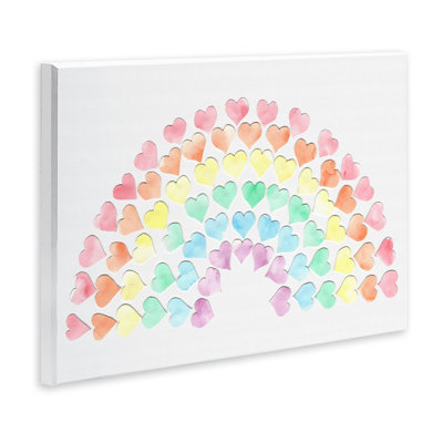 Rainbow of Hearts Wall Plaque Art by Connie Resch