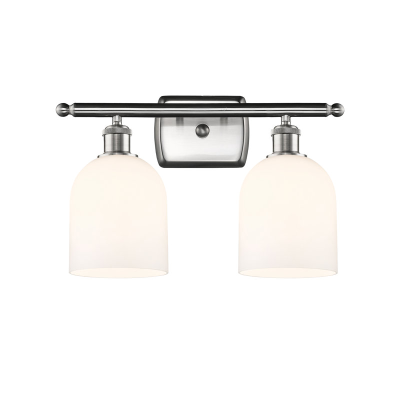 Allysson 2 - Light Dimmable Vanity Light, Brushed Satin Nickel, Glossy White