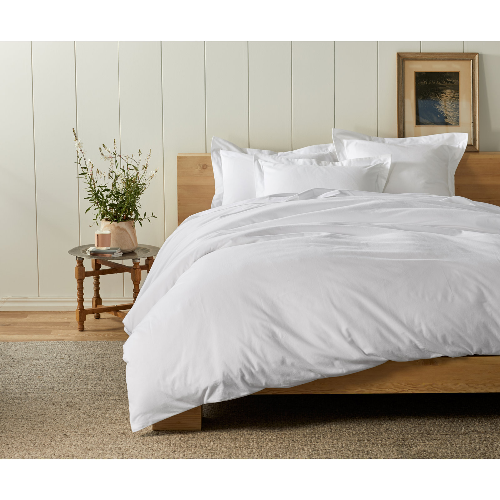 Cloud 100% Cotton Flannel Sheet Set, Full Sheet Set with 2 Pillowcases, Alpine White