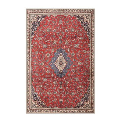 Tapis décoratif rouge à motif oriental Sufyaan