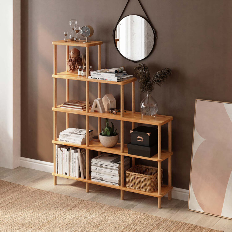 Lincoln Solid Wood Storage Shelf, Open Bookcase Rack for Living Room and Workspace