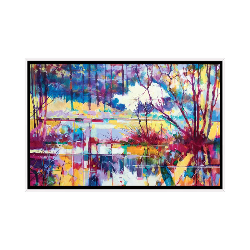 Edge Of Meadowcliff by Doug Eaton - Painting on Canvas, 101.6 cm H x 66.04 cm W, White Framed