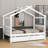 Wooden House Bed with Drawers-479318132