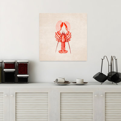 Spotted Lobster Elegance by Emel Tunaboylu - Wrapped Canvas Print