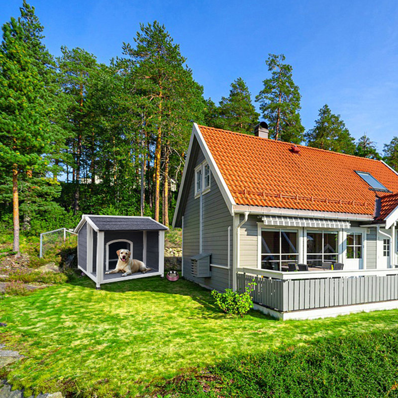 Outdoor Dog House With Multiple Features For Medium-Sized Pets