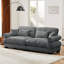 Causeuse en velours 93,7 po de large avec accoudoirs rembourrés et 2 coussins décoratifs en velours 93,7 po-2135846243