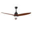 Ventilateur de plafond noir chaud moderne de 52 pouces avec moteur à courant continu réversible à télécommande et 3 pales à intensité variable 3 couleurs