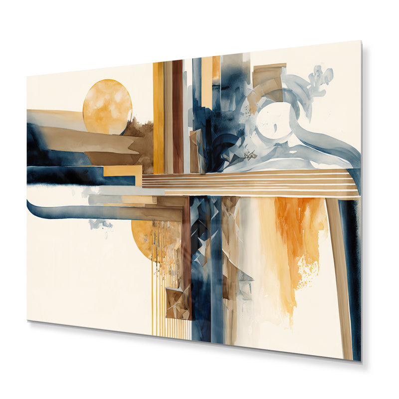 Modern Watercolor Abstract III - Abstract Spirals Printed Metal Wall Art, 16" H x 32" W