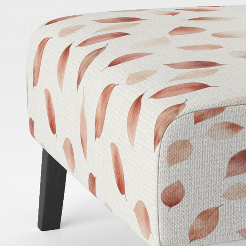 Fauteuil de chambre Floral - Chaise rembourrée boho nature terreuse orange, Pantoufle sans accoudoirs