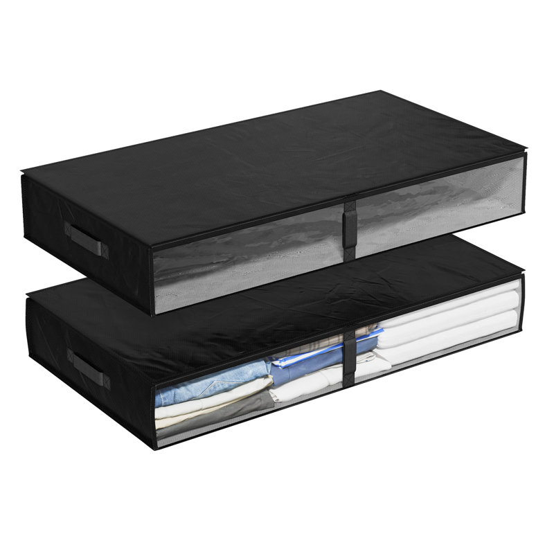 Paquet de 2 contenants de rangement sous le lit de 75 L - Bacs pliables durables pour la literie, les vêtements, les chaussures,  